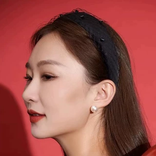法丽妮丝饰品优雅复古黑色蕾丝网纱发箍优雅高颅顶海绵发卡新款