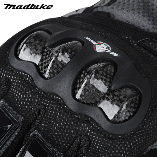 MADBIKE Motorcycle Spring and Autumn Riding Carbon Fiber Anti-Fall Gloves, Motorcycle Rider Durable Racing Breathable Gloves