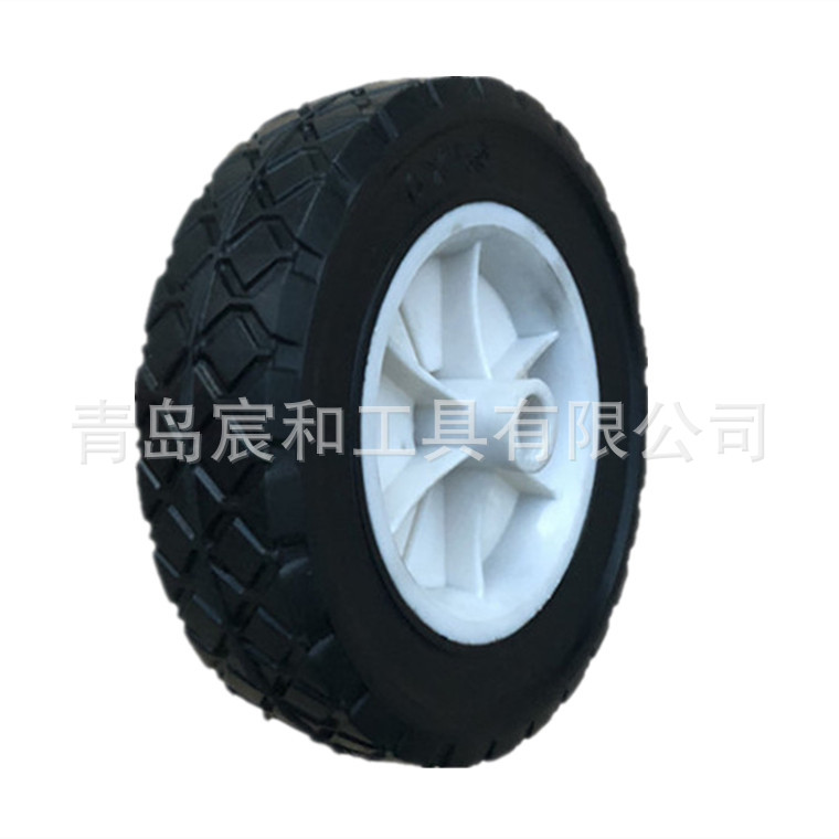 厂家供应6寸7寸空心橡胶轮子塑料轮毂脚轮割草机布兜车小推车出口