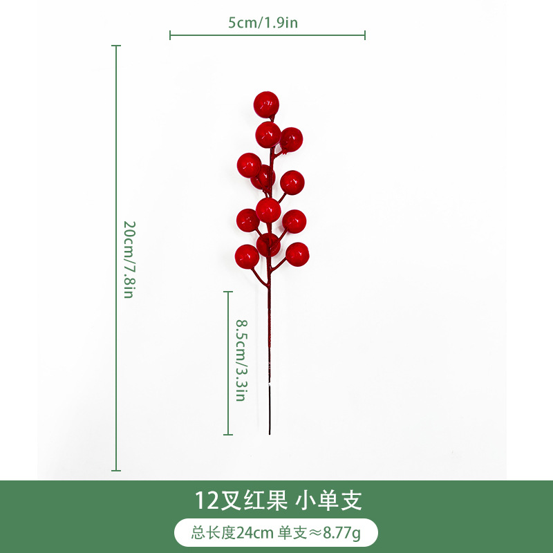 Festival de primavera decoración de Año Nuevo artificial baya roja ramo de Navidad fruta roja arreglo floral accesorios fortuna simulación de fruta Holly