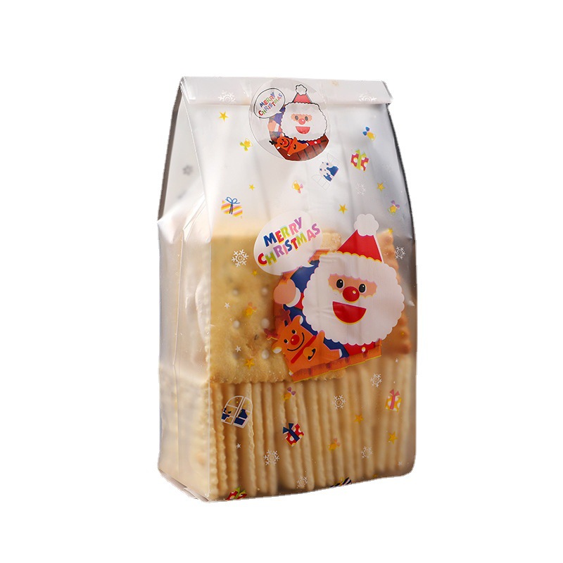 Navidad bolsa de embalaje de galletas snack copo de nieve crujiente turrón bolsa de alimentos para hornear bolsa de sellado de la máquina 50 Unids