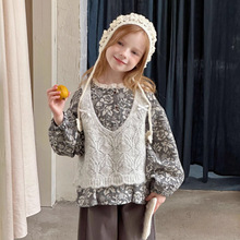 女童毛线马甲2025秋冬新款韩版儿童针织吊带背心宝宝百搭叠穿上衣