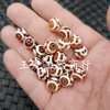 Red and white three -eyed beads, round beads, jade, stone scattered beads, tiger tooth, noble vase character at a glance, 10 mm beads at a glance