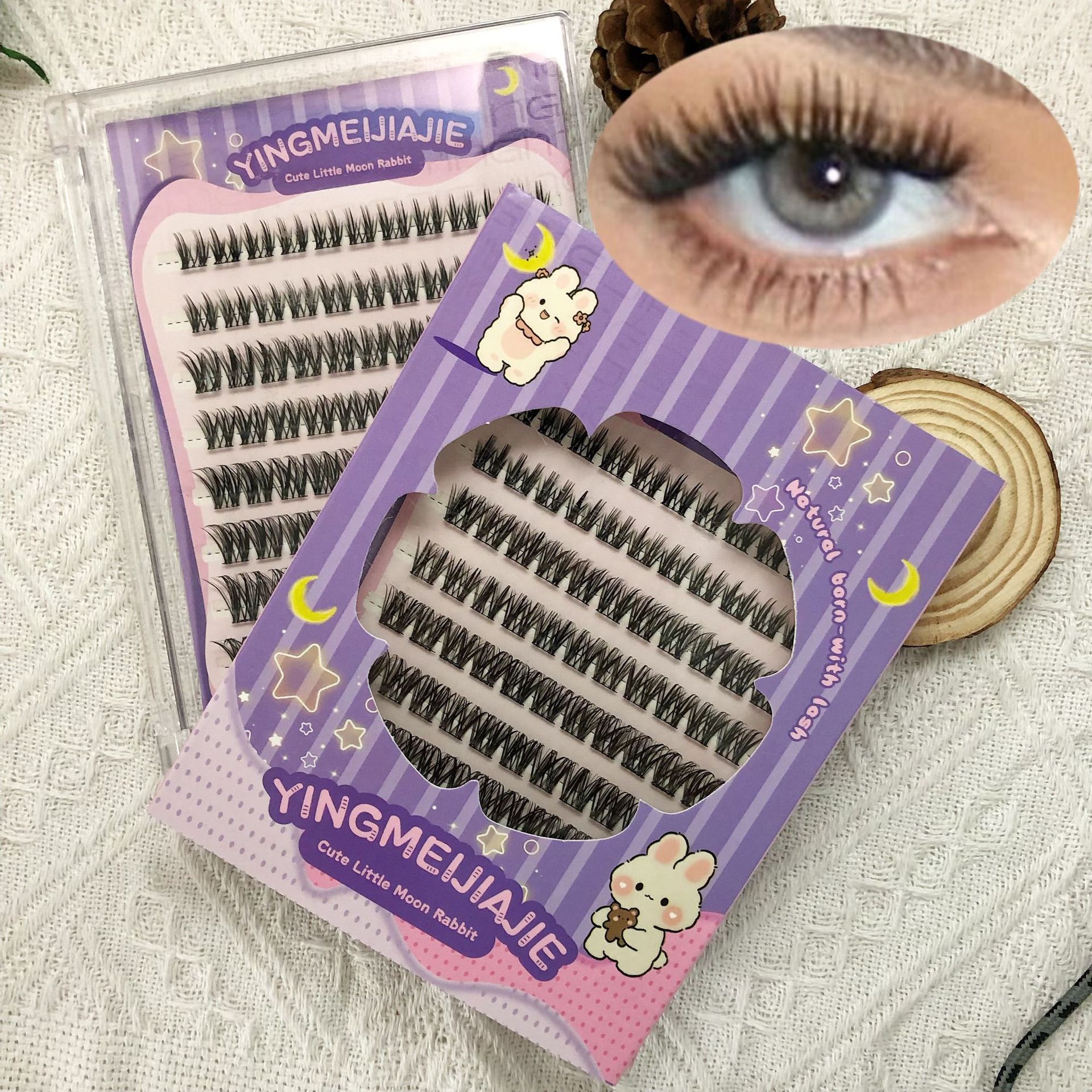 Transfronterizos de pestañas falsas, pestañas de gran capacidad, pestañas sin acero, segmentos DIY, pestañas falsas de extensión suave, pestañas falsas sin pegamento, pestañas falsas