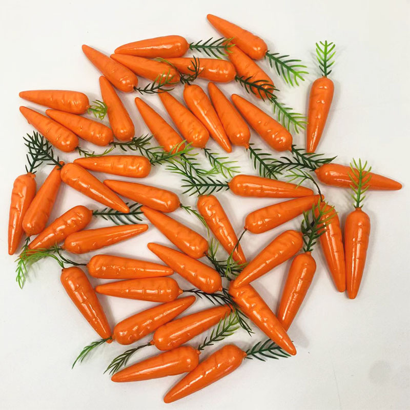 仿真泡沫小胡蘿模型假蘿蔔帶葉繪畫模型蔬菜裝飾道具幼兒攝影教具