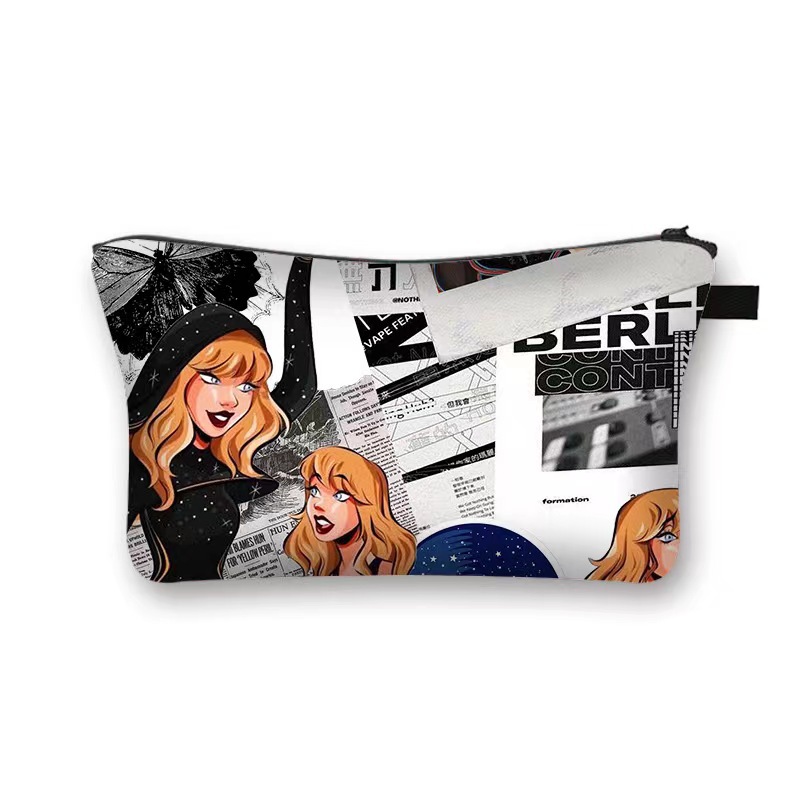 Amazon estilo caliente Taylor Swift bolsa de cosméticos bolsa de almacenamiento de gran capacidad bolsa de mano de moda con estampado femenino de moho