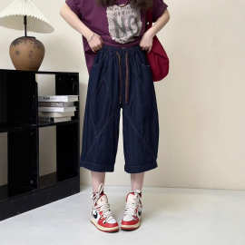 2025年夏装新款复古做旧宽松高腰显瘦百搭慵懒风女装牛仔裤