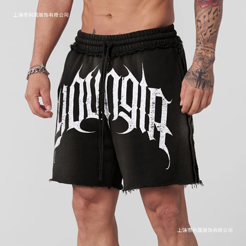 Cross-Border Youangla American Retro Fitness Sports Trendy Running Training Summer Casual Terry Cotton Shorts