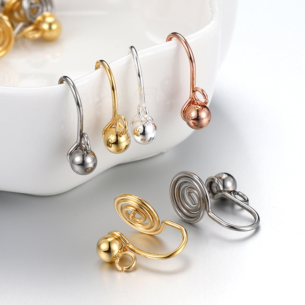 ステンレス製蚊取り盤耳クリップ耳クリップ変換器無痛見えないイヤリングdiy耳穴なしu型イヤリング