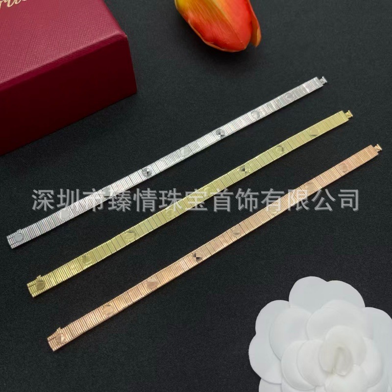 Highly Detailed and Popular Kajia Love Endless Bracelet 18K Gold Threaded Striped Bangle Direct Sale New Model