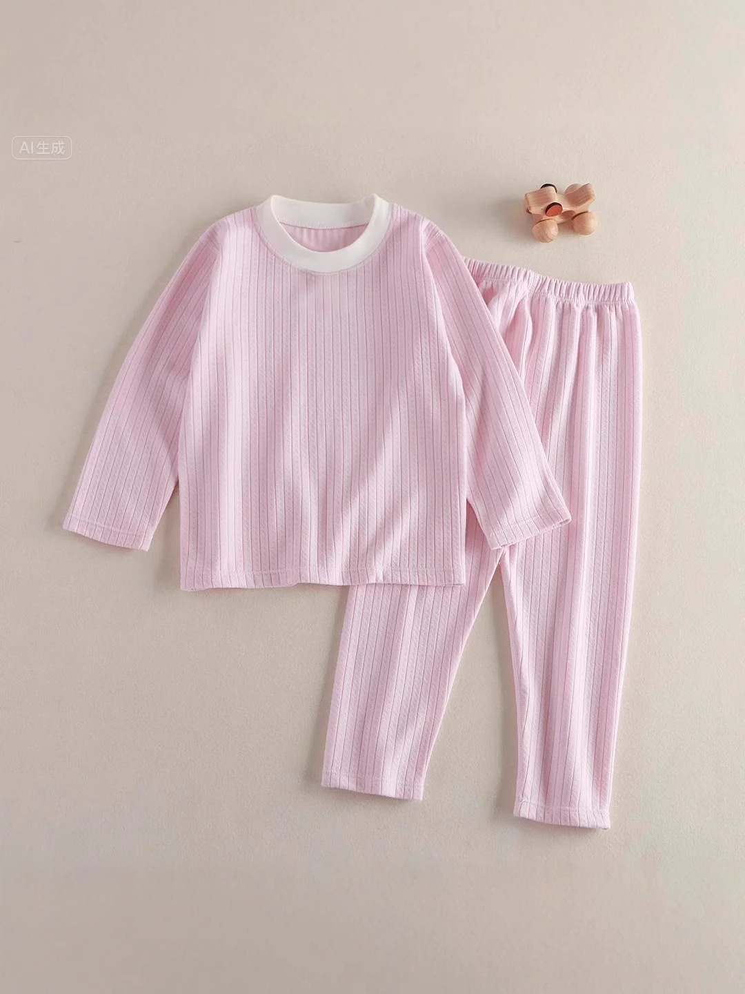 Jacquard de algodón de cuello redondo de dibujos animados set de ropa para el hogar de niños 2025 otoño y invierno nuevo Derong abrigo tejido de otoño pantalones de otoño