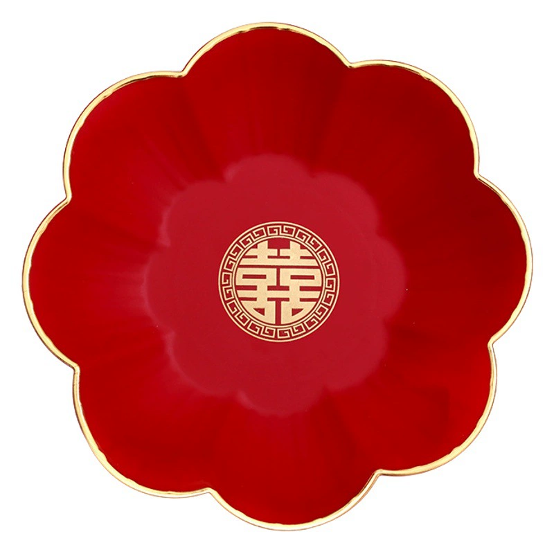 Оптовые свадебные принадлежности гостиная тарелка с фруктами семена дыни тарелка с сухофруктами Свадебная пластиковая кружевная тарелка с золотым краем большой маленький размер