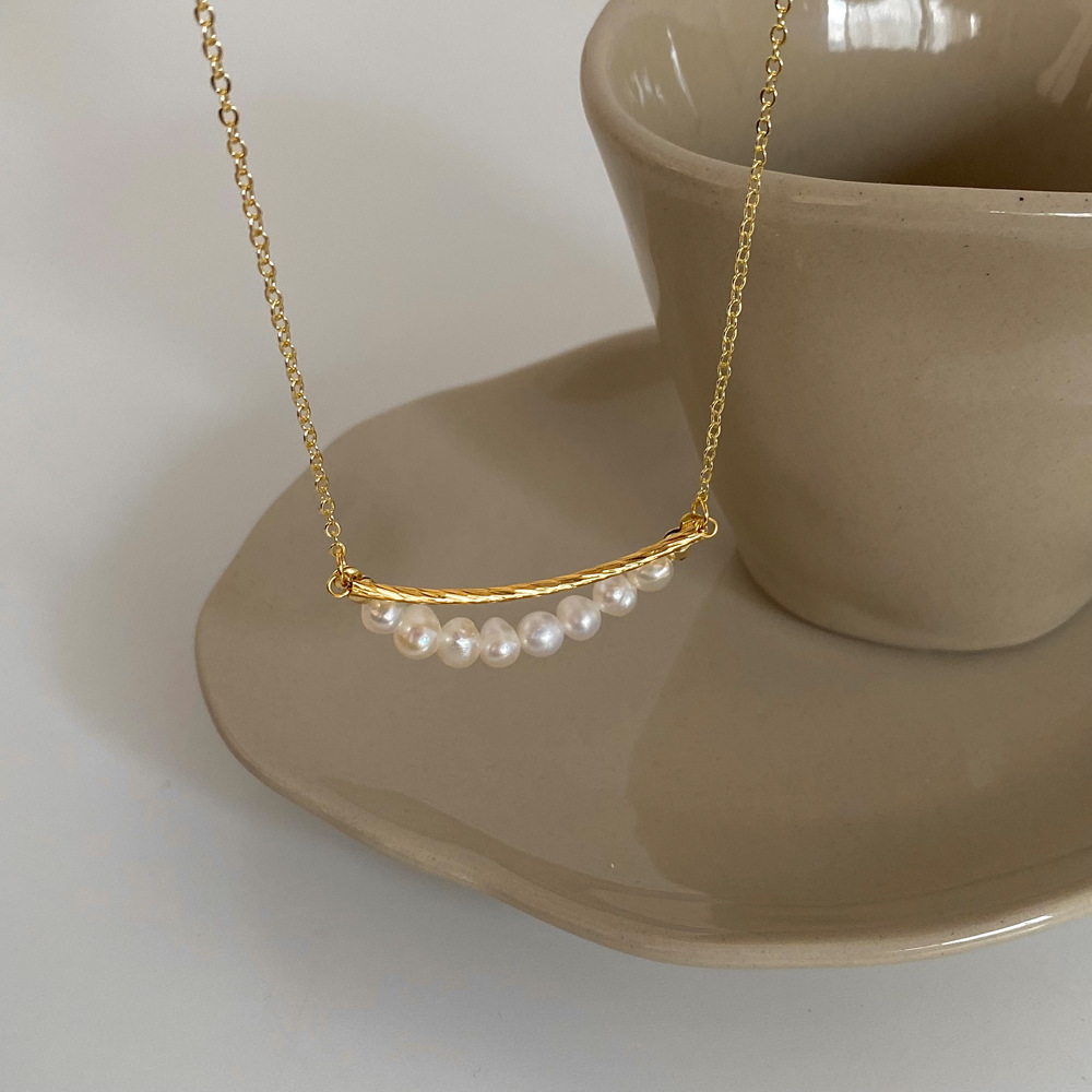 Geometric Pattern Women's Gender Modern Style Geometric Freshwater Pearl Plating Necklace