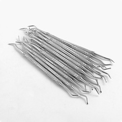 雙頭剔甲器 不鏽鋼指甲挑剪甲溝剔翹器 美甲修甲清潔工具套裝