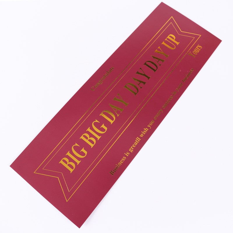 Más Celebración de negocios tarjeta de soporte de flor rectangular para floristería Tarjeta de felicitación de cesta de flores de apertura alargada dorado rojo creativo en línea