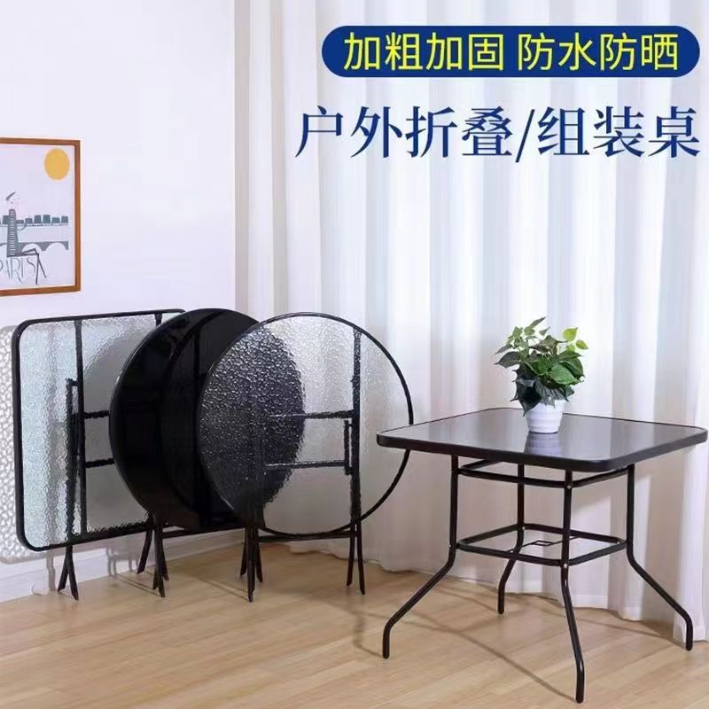 Minimalist Glass Round Table Small Coffee Table for Balcony and Living Room, Home Use Tempered Glass Table with Double-Layer Storage, Simple Small Round Table