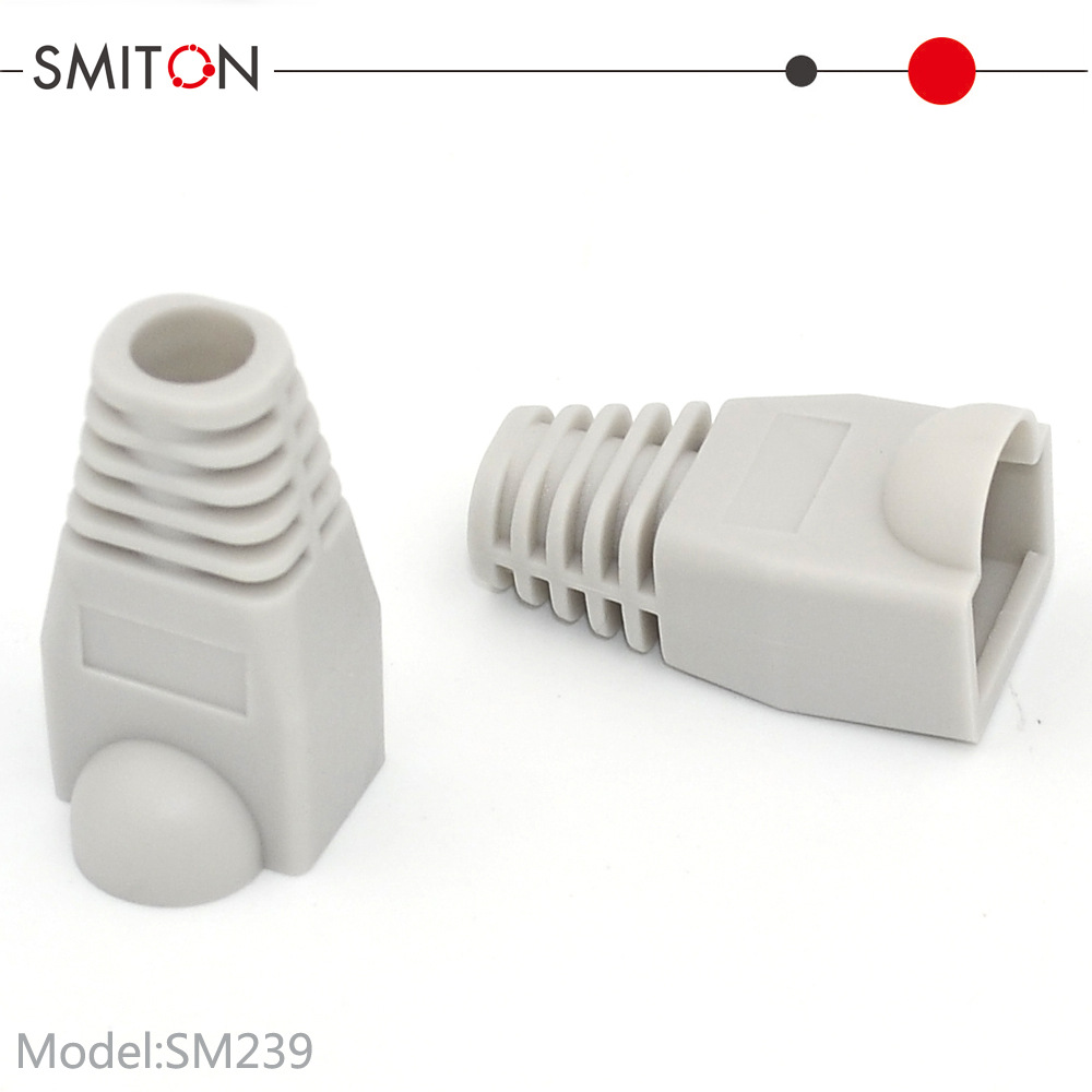 库存护套网络水晶头专用保护套RJ45灰色五类cat5PVC护套