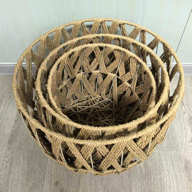 Mesa de tejido de madera transfronteriza mesa de té de caña sala de estar mesa de té balcón fábrica de mesa de tejido de paja al por mayor