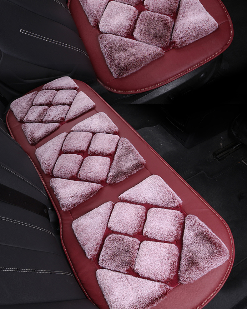 New car seat cushion winter plush car cushion rear winter warm wool cushion women's car seat fleece-lined seat cushion