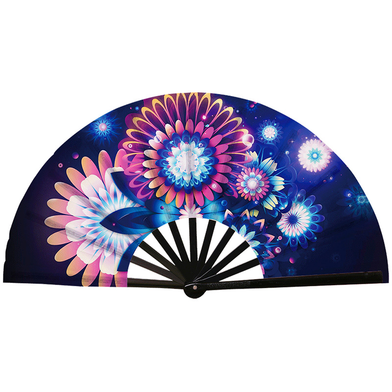 Abanico Plegable de Kung Fu de Plástico, Colorido, para Conciertos y Fiestas