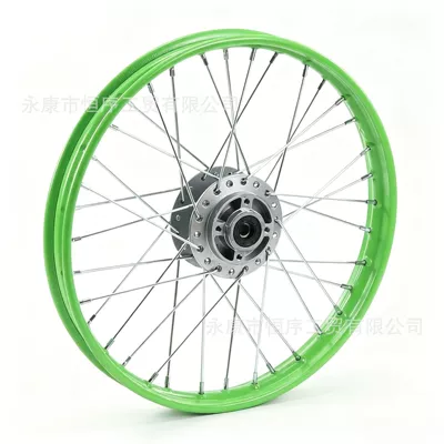 Off-road motorcycle accessories rim drum core hub 1.4x17.2inch x 14inch front and rear steel rim hub tire (Motorcycle wheel hub) - front-wheel-hub-140x17-green-rim