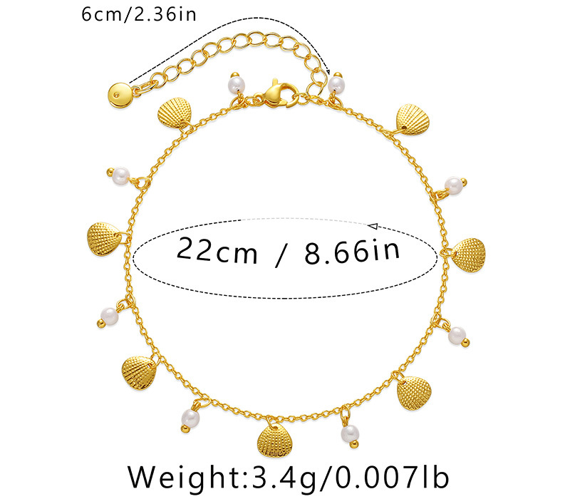 Nouveau Bracelet De Cheville Réglable Avec Pendentif En Perles De Coquillages display picture 1