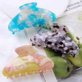 宝光8.5cm新款饰品韩网时尚外贸醋酸抓夹PVC发饰少女简约盘发发夹
