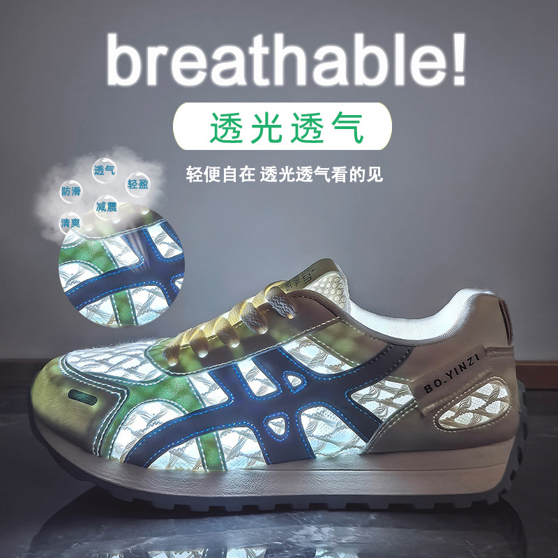 Dexun Little White Shoes Mujer Mesh Transpirable 2025 Verano Nuevo todo fósforo Super Fire Forrest Shoes Casual Single Net Running Shoes