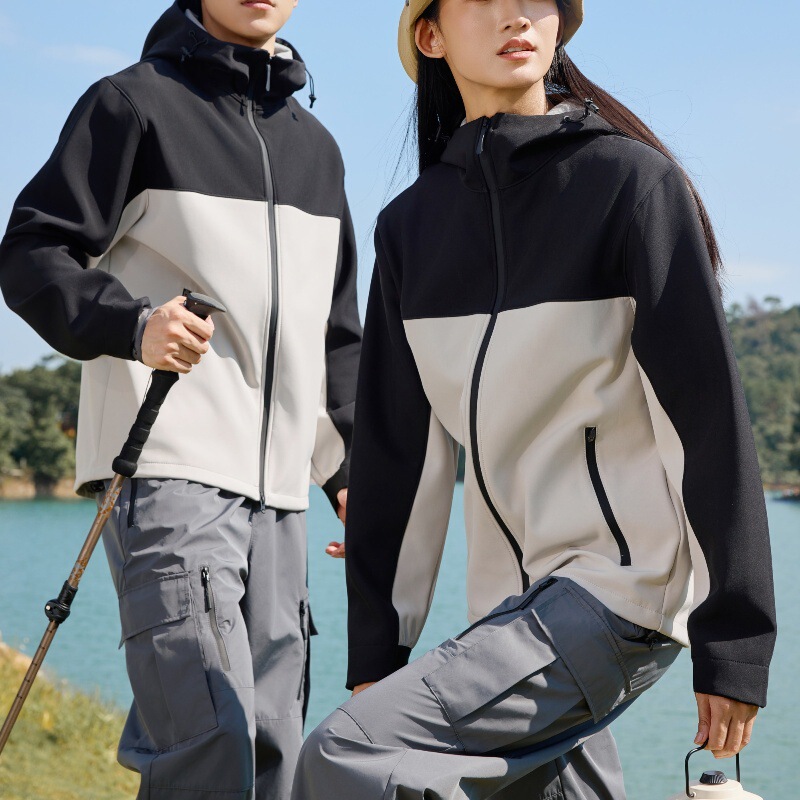 High-End Boutique Recommends 2025 Autumn and Winter New Soft Shell Hooded Jackets for Men and Women, Cross-Border Hooded Jackets for Spring