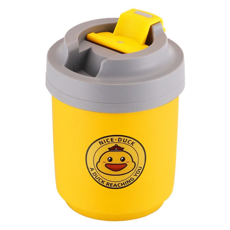 Маленькая желтая утиная кофейная чашка 304 из нержавеющей стали термочашка с модной чашкой