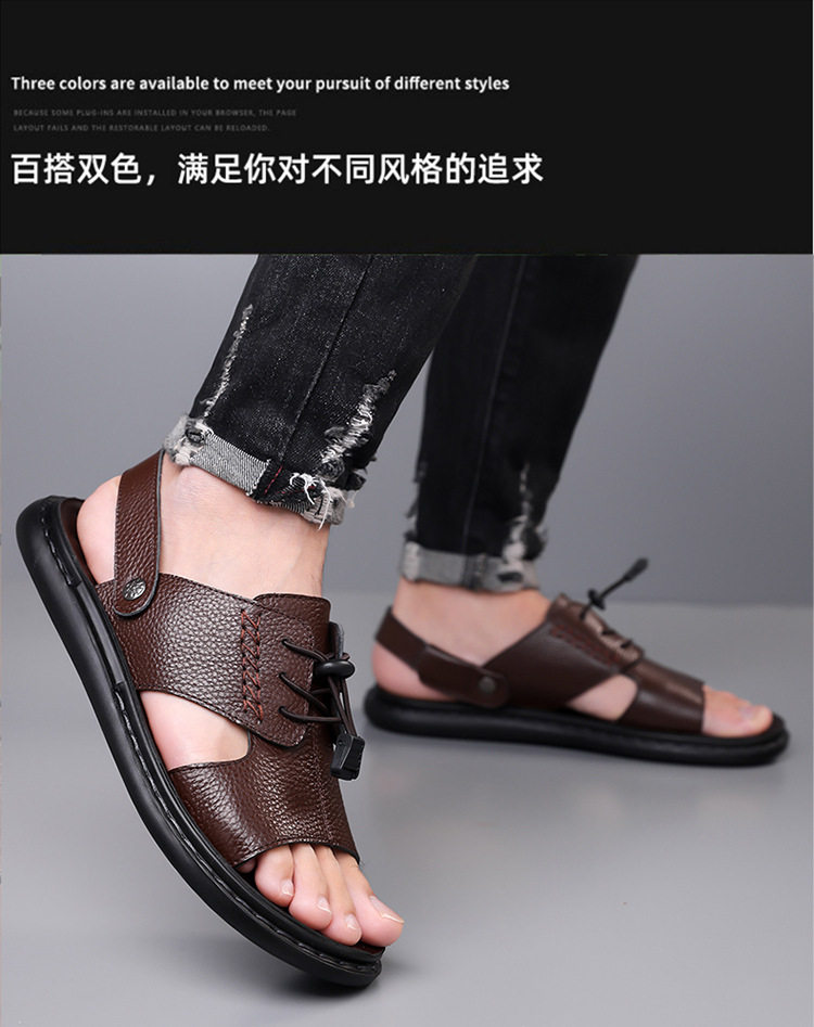 Dép sandal nam hở ngón kiểu mới thoáng khí chống trượt đi biển và lái xe — Mã màu 2118 nâu, Quận 2118 màu đen, Sơn 2118 màu vàng chi tiết 10