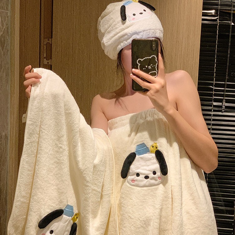 Bath towel ins style high-looking Velcro bath skirt dormitory three-piece set student one-piece absorbent wearable bath towel wholesale
