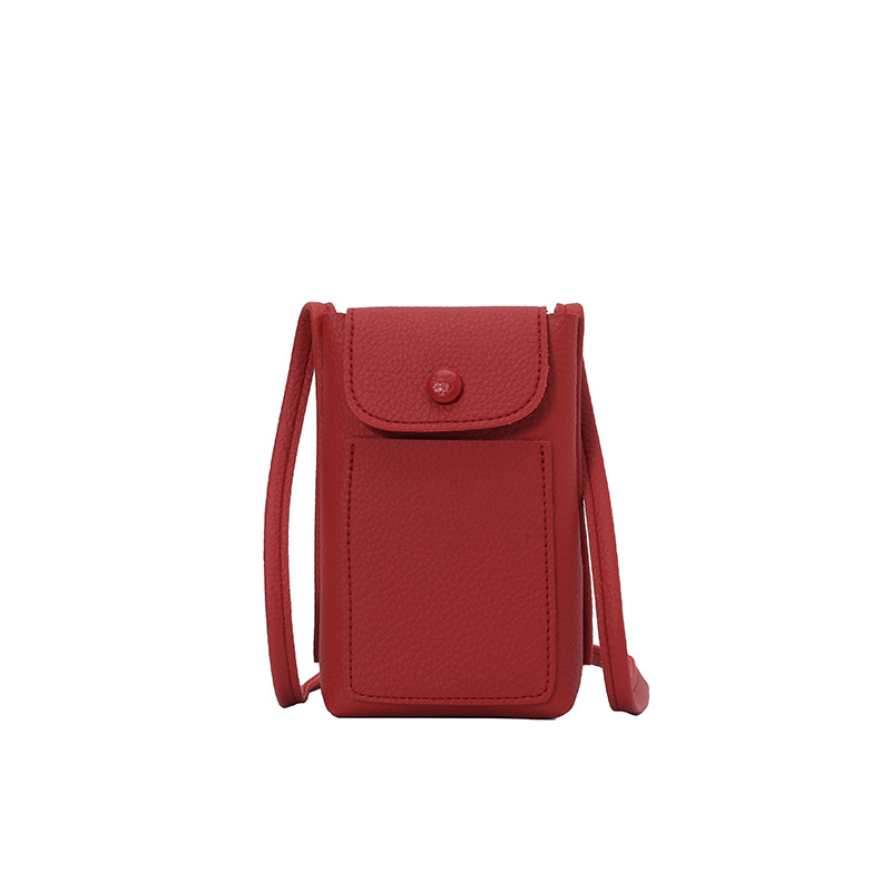 2025 nuevo estilo de alta gama todo-fósforo mini bolso para teléfono móvil moda femenina color sólido simple bolso de mensajero de un solo hombro casual