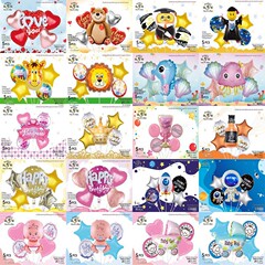 新しいクロスボーダー漫画5pcsアルミ箔バルーンセット子供诞生日パーティー装饰用品アルミフィルムバルーン