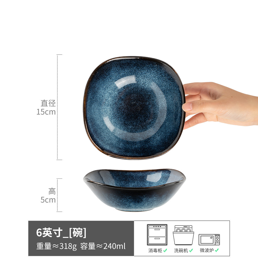 Una colección de tazones de fideos para una persona, tazones de vajilla de cerámica retro, tazones de sopa para el hogar, tazones de ensalada, tazones de verduras, tazones de sopa al por mayor