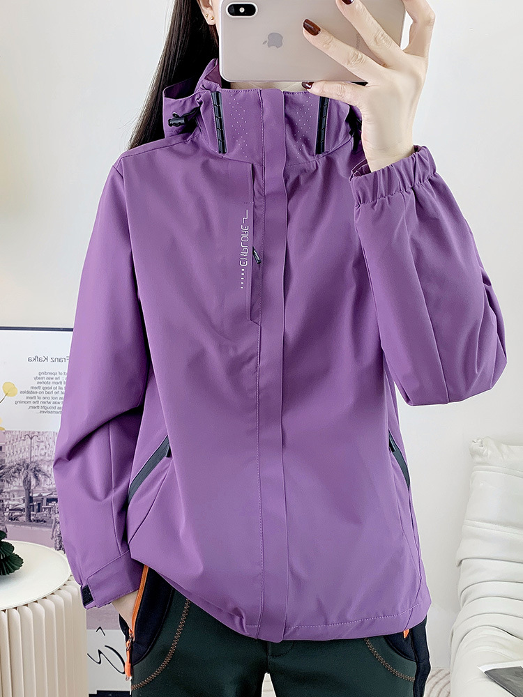 Primavera y otoño al aire libre ropa de asalto para mujeres delgada transpirable alpinismo con capuz cardigan chaqueta impermeable a prueba de viento camisa de senderismo