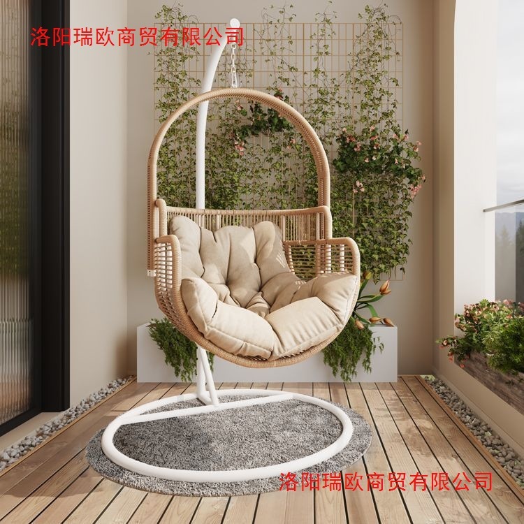 新款吊篮麻花藤条阳台室内秋千椅子懒人家用摇摇椅休闲吊椅|undefined