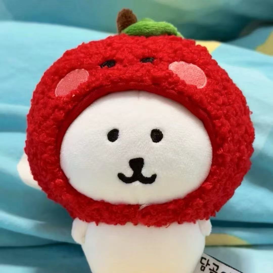 Capucha de manzana roja peluda de Teddy