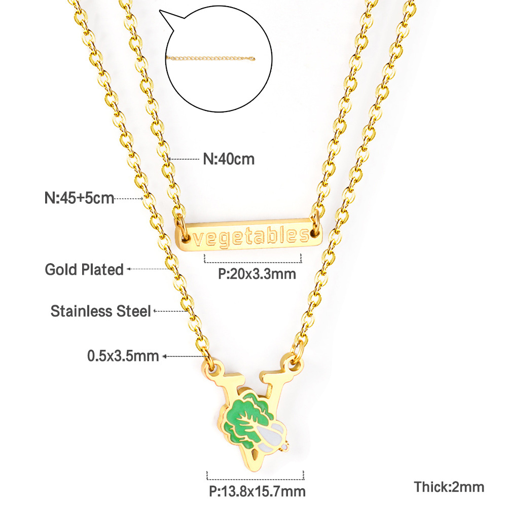 Pastoral Pumpkin Car Watermelon Stainless Steel Chain Pendant Necklace