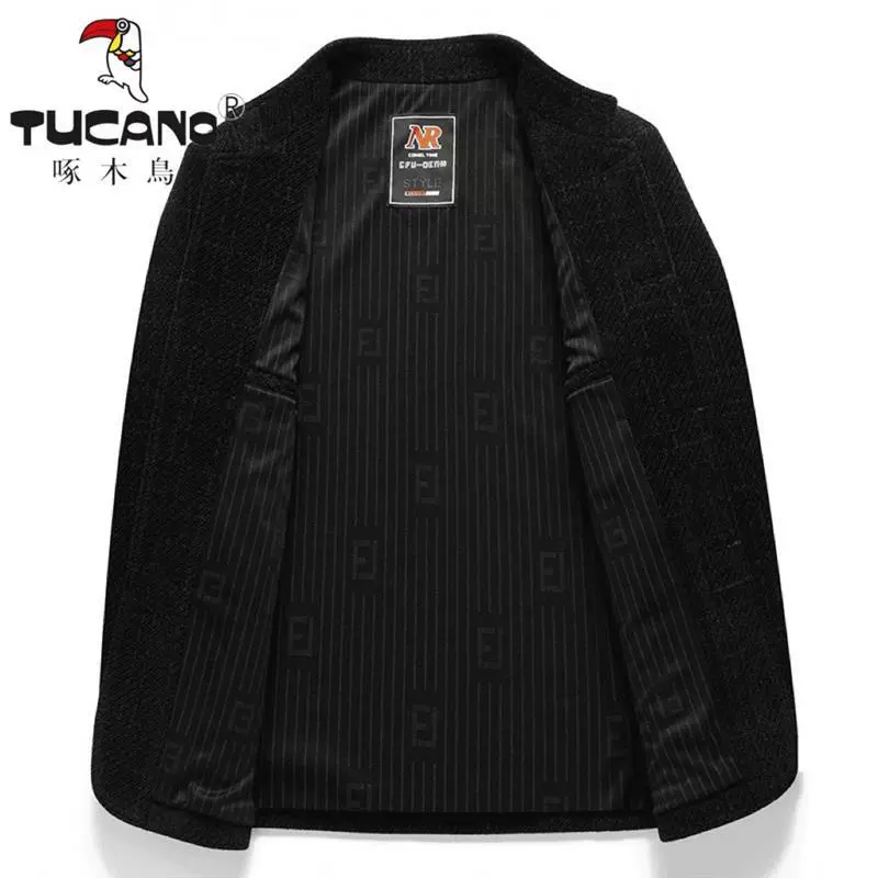 TUCANO/Woodpecker Куртка мужская повседневная с воротником-стойкой на пуговицах для папы и дедушки среднего и пожилого возраста