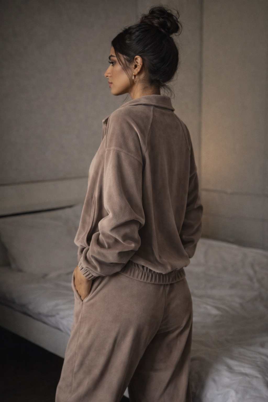 Women's Clothing Women's Casual Suit Set Style Solid Color Long Sleeved Zip Up Cardigan Jacket Sweatpants Two Piece_ecoleips.com