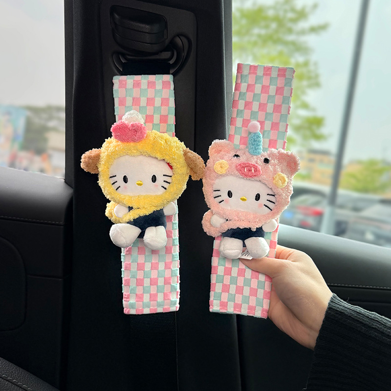 Funda Protectora de Hombro para Cinturón de Seguridad de Peluche para Auto image 4