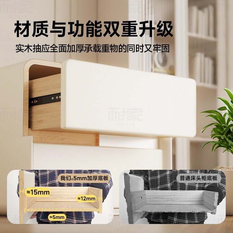 Mesa de cabezal de cama de madera sólida dormitorio simple de alta calidad gabinete de almacenamiento de tamaño pequeño 30cm pequeño gabinete de cama