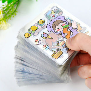 Factory wholesale hand account stickers do not repeat cute girl cartoon cute decorative waterproof notebook material stickers