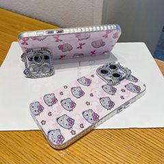 适用兔子iPhone17猫咪镜框手机壳苹果16proMax爱心蝴蝶15防摔硬套