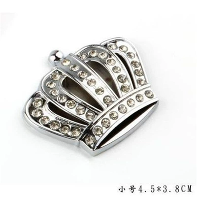 Car sticker modification with metal Car logo - one-size-fits-all-crown-style-small-silver-one