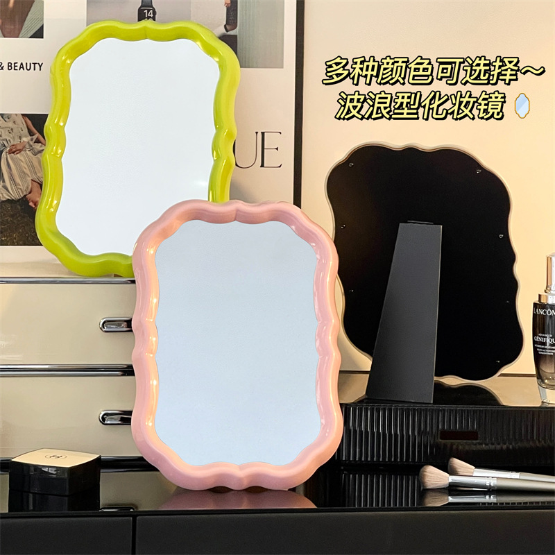 Nuevo espejo de flores dormitorio creativo dormitorio escritorio de alto valor de visualización dormitorio estudiantil espejo de maquillaje espejo de escritorio