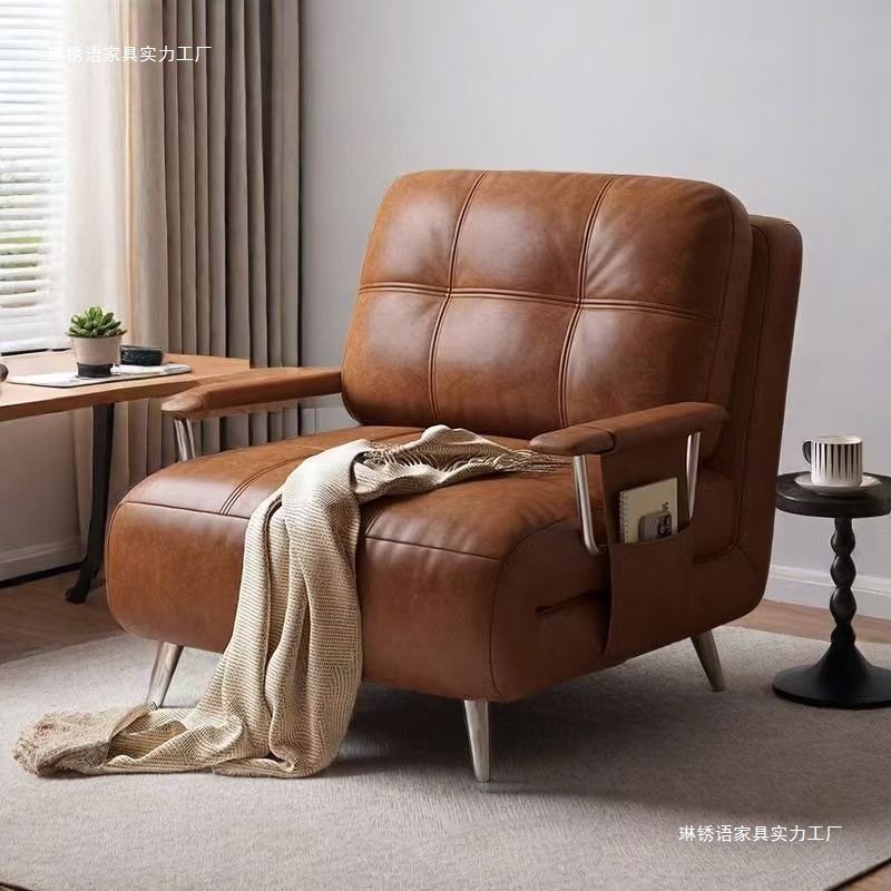 Sofa Bed Foldableable All-In-One Dual-Purpose 2025 New Mid-Century Style Single and Double Small Apartment Living Room Balcony Retractable Bed