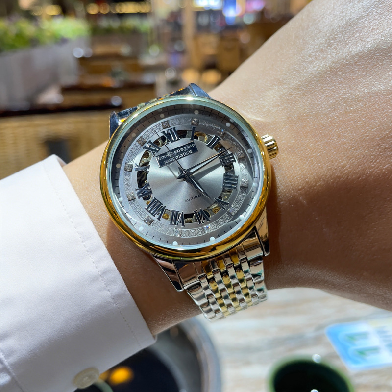 Tiktok high commission live Wholesale automatic mechanical watch men's business new popular luminous waterproof mechanical men's watch