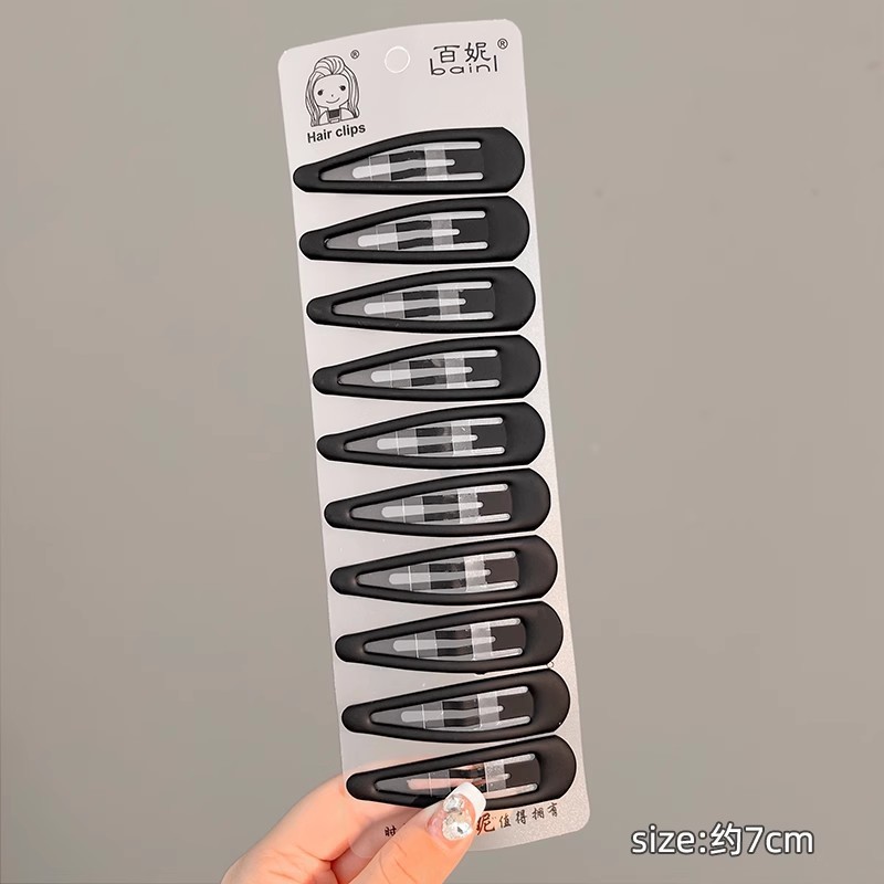 简约黑色磨砂发夹女后脑勺碎发整理神器侧边刘海夹bb夹子头饰发卡|undefined